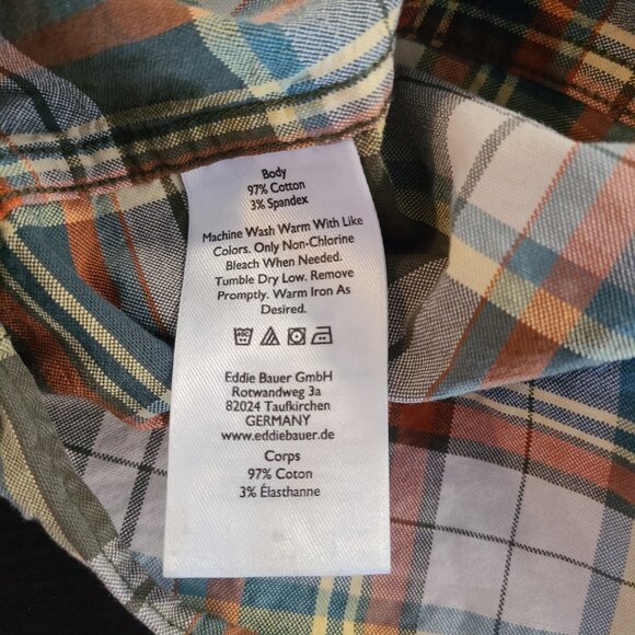 Eddie Bauer Classic Fit Plaid Button Up Shirt Long Sleeve 2XL - Picture 6 of 8